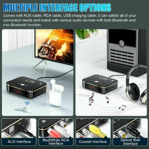 NFC Multi-Function Bluetooth Receiver Wireless 3.5mm AUX to 2RCA Audio Adapter - Afbeelding 10 van 12