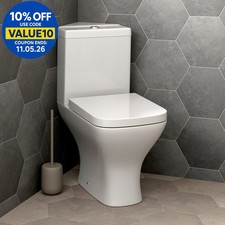 Bathroom Corner Toilet Close Coupled Space Saving WC Pan Soft Close Seat Cistern