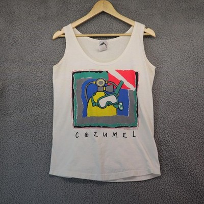 Bye Bye tank scuba diving Cozumel Men Medium Cotton vtg 1990