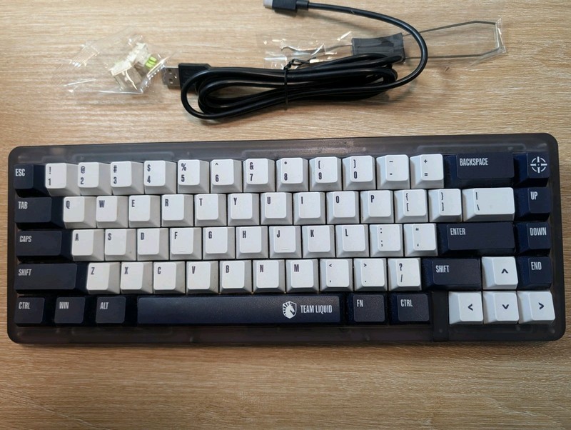 KBDFans D65 Team Liquid Mechanical Keyboard RGB Backlit White Navy Blue QWERTY …
