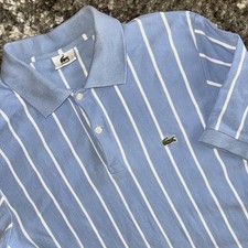Lacoste Polo Shirt Men's Small/Medium 4 Blue Striped Tennis Casual