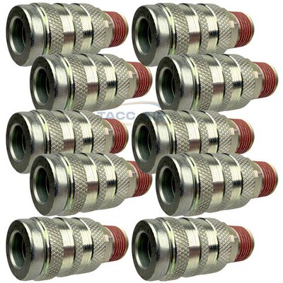10PC Industrial M style Air Compressor Quick Connect Coupler 3/8'' NPT Male Steel