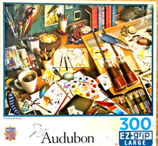 Audubon 300 Pcs. EZ Grip Jigsaw Puzzle CREATIVE BIRDING Pre-owned 24" x 18" EUC