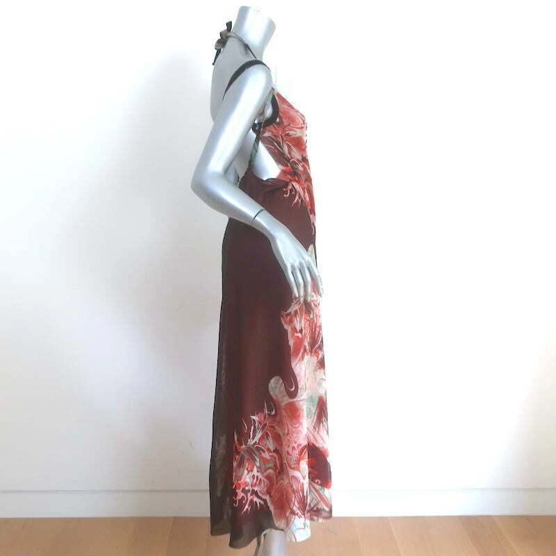 Jean Paul Gaultier Soleil Maxi Wrap Dress Koi Fish Print Mesh Size Medium - Image 3 of 4