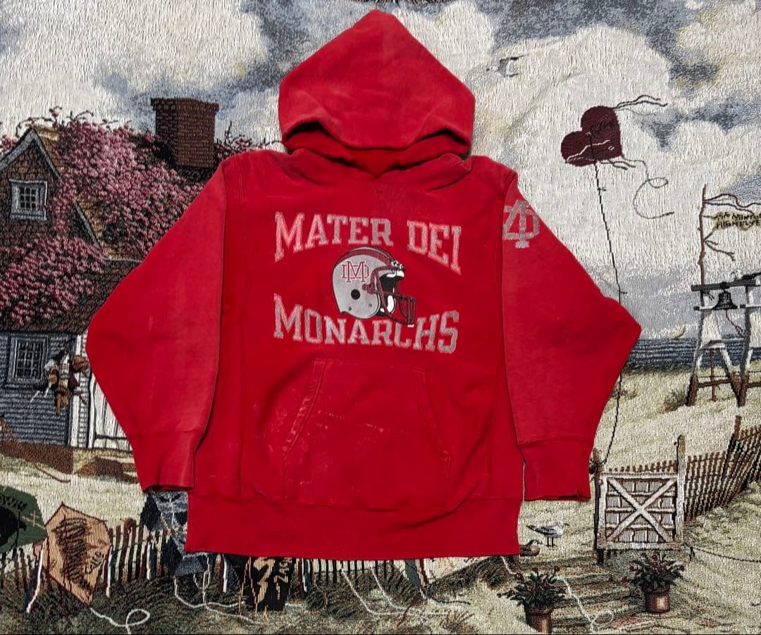 Champion Reverse Weave Warmup Hoodie M Mater Dei Monarchs USA Vintage 80s image 2