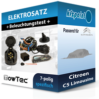 für Citroen C5 Limousine 09.2004-09.2008 Towtec E-Satz 7Polig Fahrzeugspezifisch