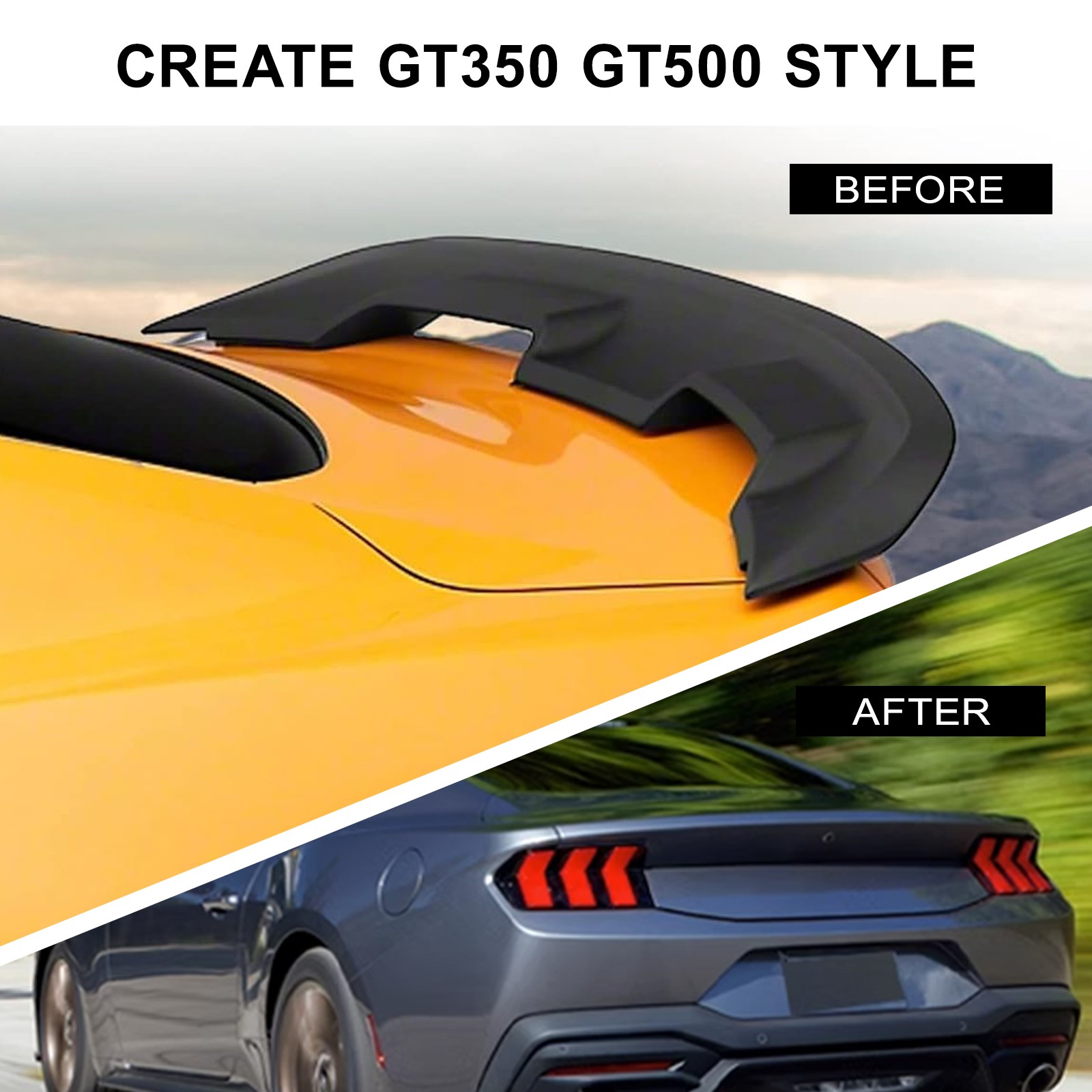 Trunk Spoiler Wing For 2015-2020 Ford Mustang GT350 GT500 Style ABS Matte Black