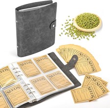 U0U Seed Storage Organizer, 200 Pockets Seed Organizer Binder with 100pcs Sealin