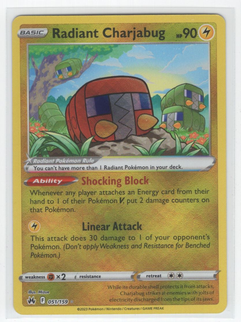 #51 2023 Crown Zenith Holo Radiant Charjabug Radiant Rare