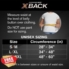 Copper Fit X-Back Brace Lumbar Support Large/XLarge Men Women Pain Relief