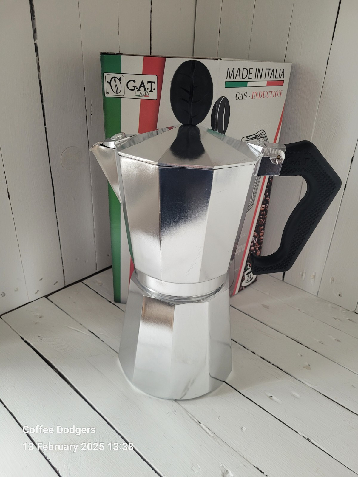 G.A.T. Lady Oro (Gold) 24 Cup Moka Pot Espresso Maker Cafetiere GAT Induction
