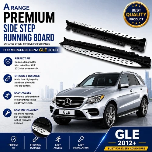 OEM Style Side Bar Steps Running Boards Foot Rails For Mercedes Benz GLE 2012 18