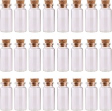24PCS 10ml Mini Glass Bottles with Cork Stoppers for Trendy DIY Wedding Favors