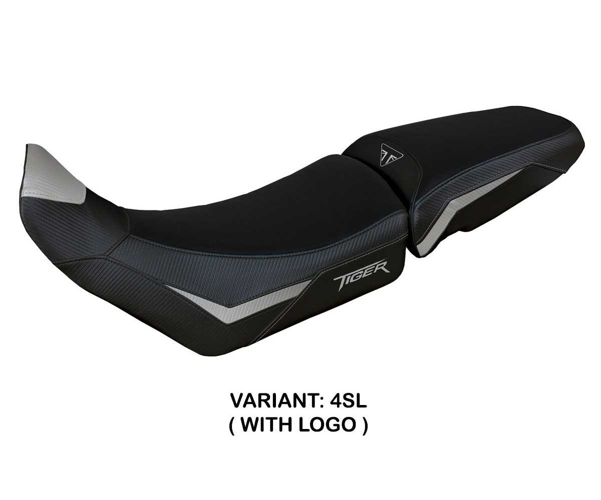 Seat saddle cover Dover Silver SL + logo TPZ Italia Triumph Tiger 900 2020 2026