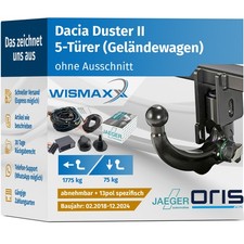 ANHÄNGERKUPPLUNG für Duster 2 18-24 ver. abnehmbar ORIS +13pol E-Satz spezifisch