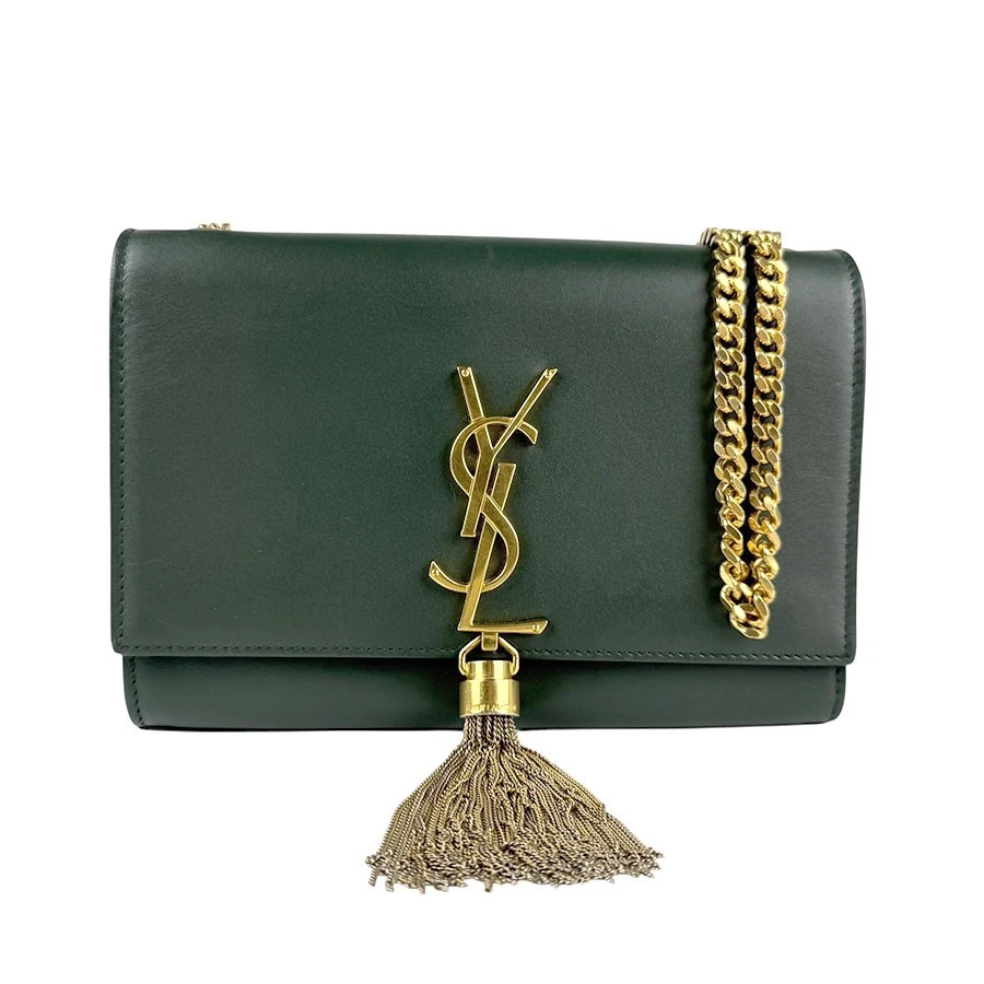 Saint Laurent Leather Exterior Green Bags & Handbags for Women for
