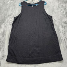 Old Navy Dress Womens XL Black Linen Blend Sleeveless Mini Shift Casual Preppy