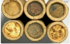 1909 Indian / BU Wheat On End Estate Sale ~ Unsearched Cents US Coins ~ One Roll