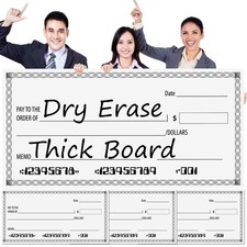 3 Pcs Giant PP Plastic Dry Erase Checks - 16 x 32 Inches, Thick Oversized Bla...