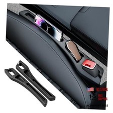 2PCS Car Seat Gap Filler Organizer,2 in 1 Car Gap Filler   Black