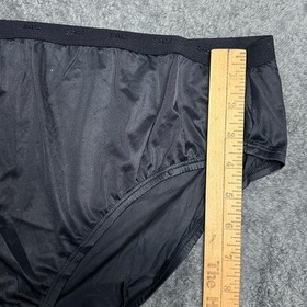 3 Pair Vintage Bali 24602 Black Nylon Satin High Cut Brief Panties Size 13 Panty
