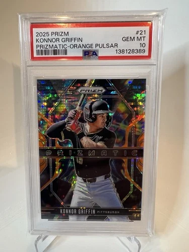 2025 Panini Prizm #21 Konnor Griffin Prizmatic Orange Prizms #/399 PSA 10