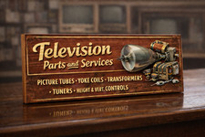 Television sign Vintage Classic style  28cm wooden signs repair parts plaque