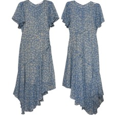 ASTR the label Flutter Sleeve Dress in Blue Floral Size Large