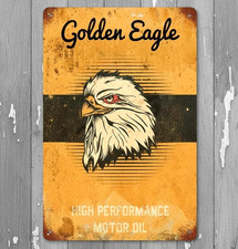 Golden Eagle Motor Oil 8 x 12 Vintage Novelty Metal Sign Made In USA New!