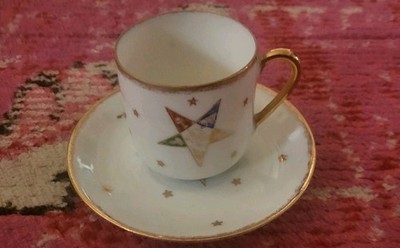 Vintage Norcrest Fine China small coffee or tea cup and saucer Shriner Mason
