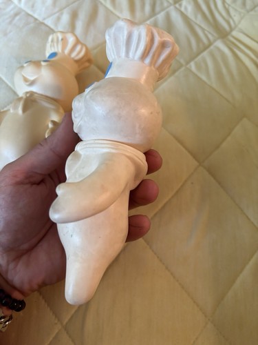 Pair 1971 Pillsbury Doughboy Doll Rubber Figurine 7" ORIGINAL No Res - Picture 11 of 16