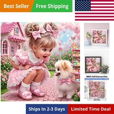 Dog Diamond Art Kits for Adults, Girl Diamond Painting Kits for Beginner, 5D DIY