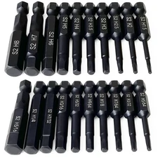 Hex Head Allen Wrench Drill Bit Set (10pc Metric & 10pc SAE), Allen Wrench Drill