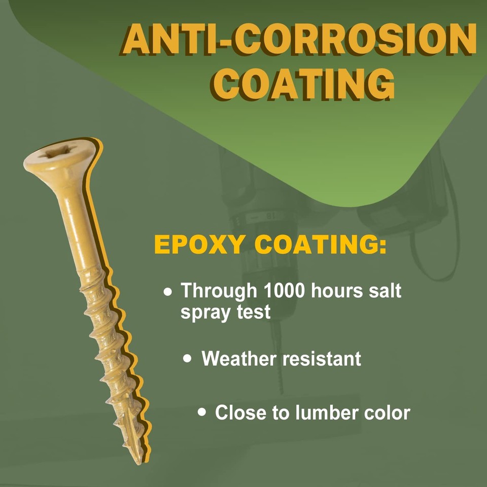 700 Pcs 2 Inch Deck Screws #8 X 2 - Torx Drive Exterior Wood Screws With Bits