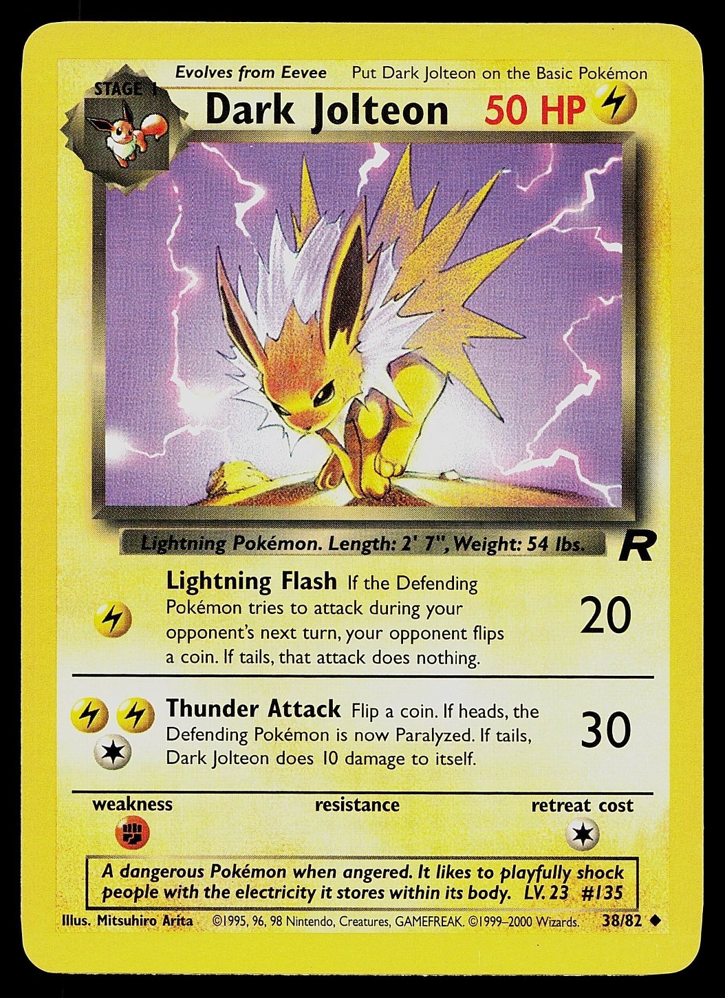 Pokemon Card - Dark Jolteon Team Rocket 38/82 Uncommon