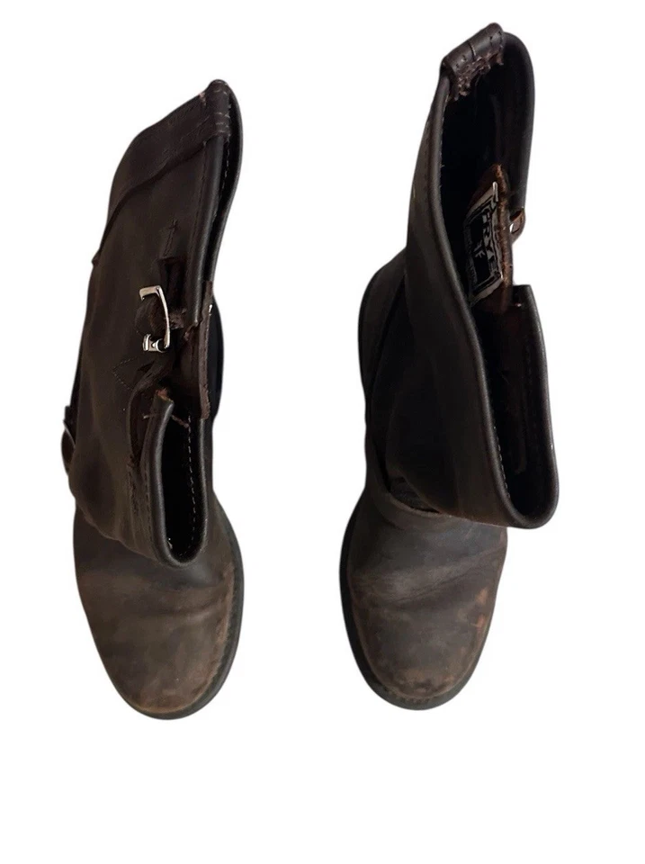 Botas de montar de moto de ingeniero de cuero marrón Frye Foto 3 de 4