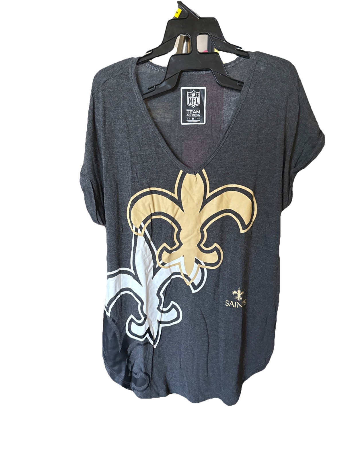 NFL Licensed Saints Shirt Grey Womens  Medium Football New Orleans