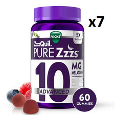   Vicks ZzzQuil PURE Zzzs, Advan 10Mg Melatonin Gummies, Berry 420Ct x7 60CT   