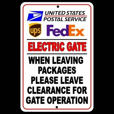 Delivery Leaving Packages Leave Clearance For Gate Sign / Decal  Usps Fedex