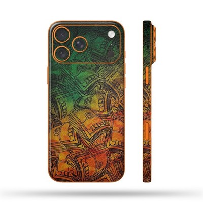 Phone Skin/Phone Wrap For iPhone, Samsung, Android Printed Leather Money Dollar