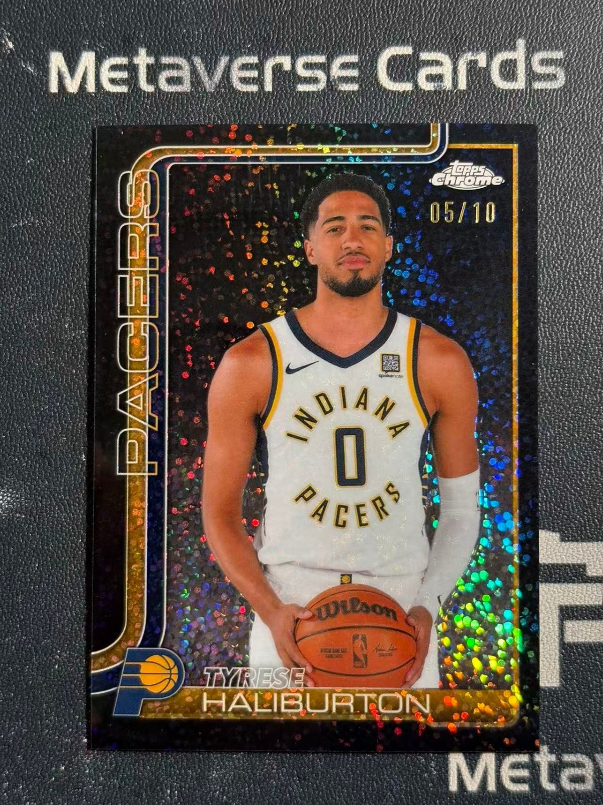 2025 Topps Chrome Basketball Image Variation Tyrese Haliburton Black Speckle /10