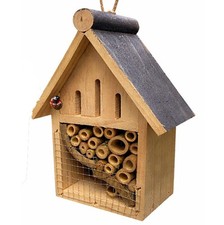 Insect Hotel Hanging Wooden Bee Butterfly Beetle Bug Garden Storm House Shelter