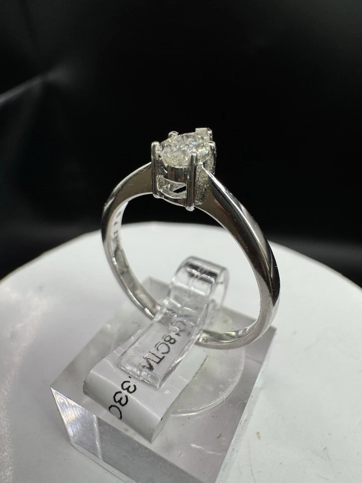 18ct White Gold 0.33ct Pear-Shaped Diamond Solitaire Ring.Size N - Image 3 of 4