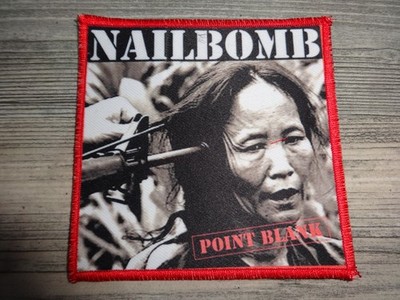 Nailbomb Patch Aufnaher Kutte Red Border Fear Factor Godflesh Venom
