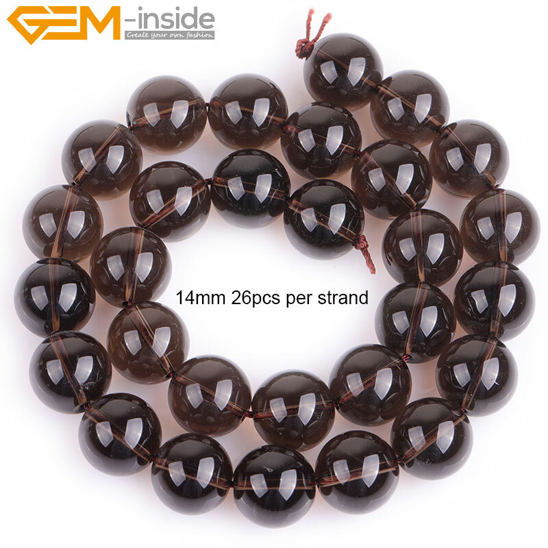 AAA Grade Dark Brown Smoky Quartz Round Beads - 6mm, 15' Strand, For Jewelry Making & DIY Crafts