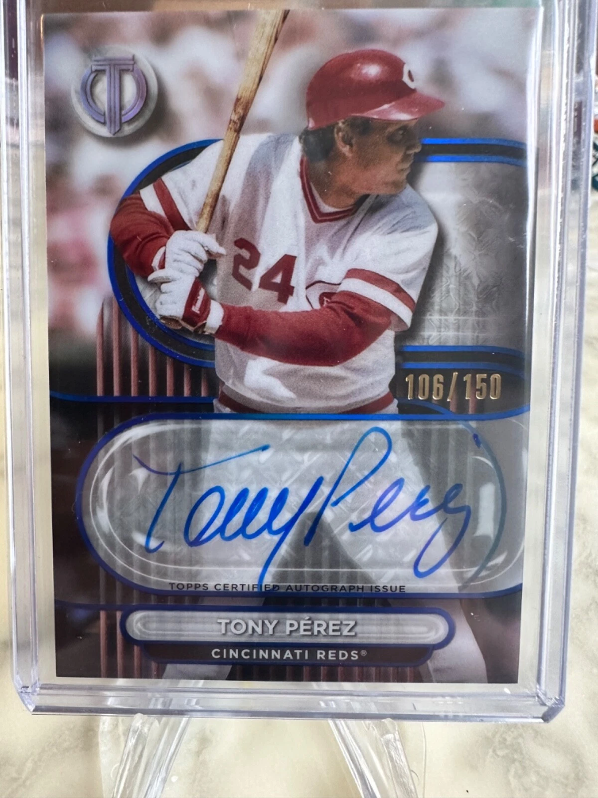 2024 Topps Tribute Autographs Tony Perez #TA-TP Blue Auto /150 Big Red Machine!