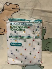 Vntg Made USA Fitted Crib Sheet NOS Dots JC Penny ToddleTime 28x52  Blend Kids