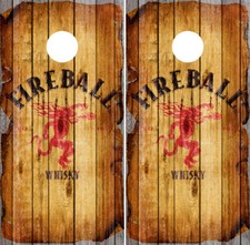Fireball Whiskey Cornhole Wraps Board Decals Bag Toss Game Vinyl Stickers