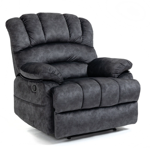 Large Oversized Manual Recliner Chair Reclining Sofa Fabric for Living Room Gray - Picture 4 of 9