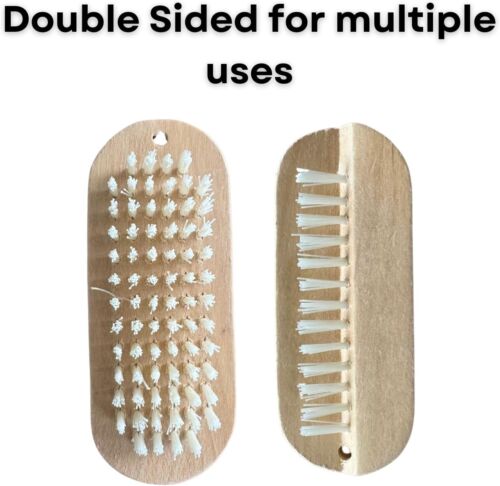6 x Wooden Nail Brushes, Hygienic Double Sided Hand And Nail Cleaning Brush - Picture 4 of 5